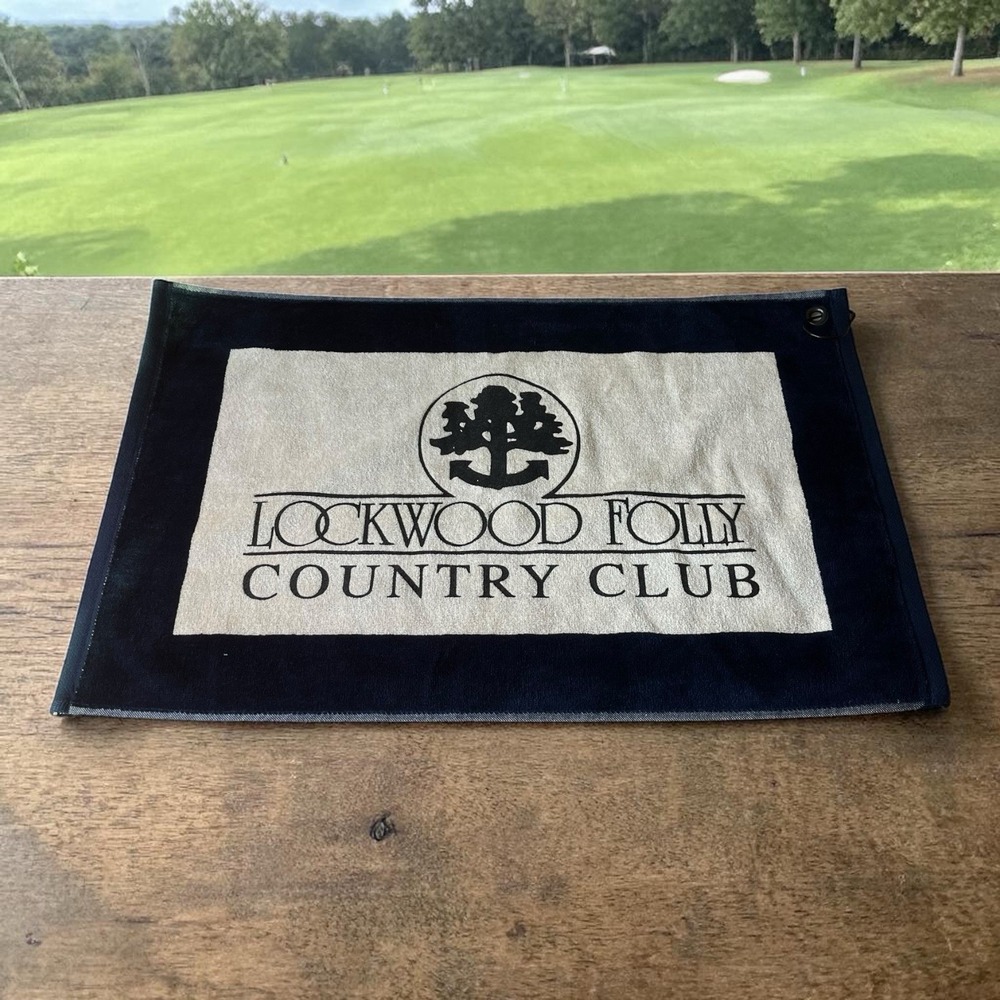 Devant Sport Towels Golf Towel Lockwood Folly Club Supply NC Blue & White 16x25